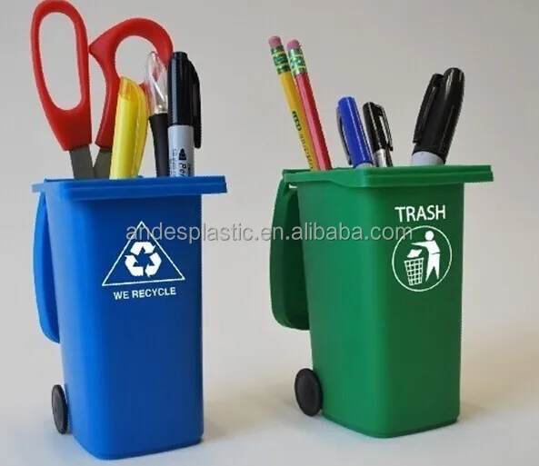 
Creative Mini Recycle Bin Plastic Pen Holder 