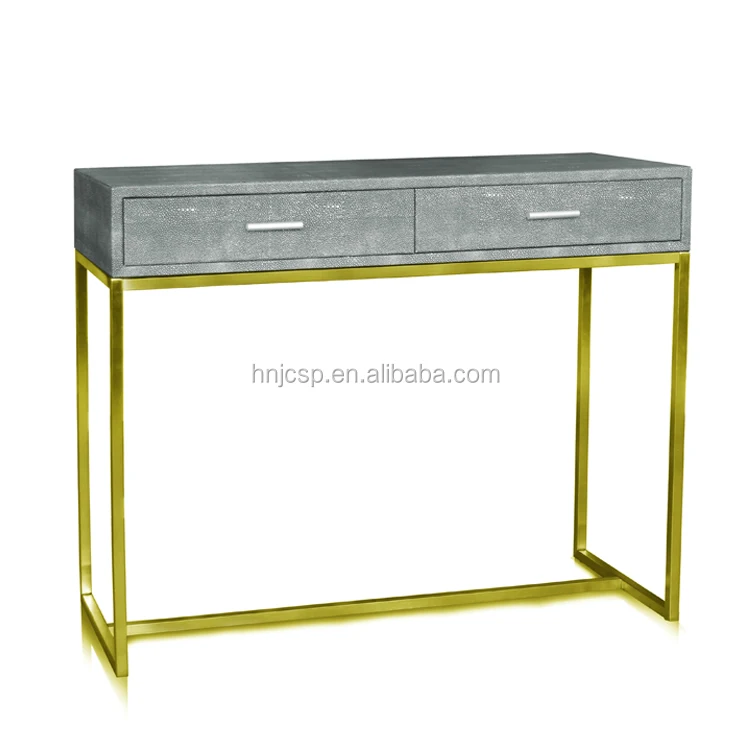 Роскошный консольный стол из искусственной кожи с подставкой нержавеющей стали в Kd