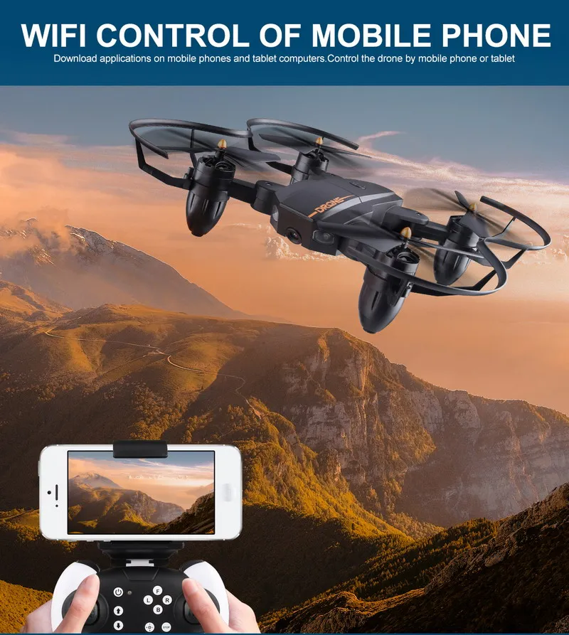 
Video Real-time Transmission Foldable Drone Wifi Camera FPV Drone Mini Drone Camera 