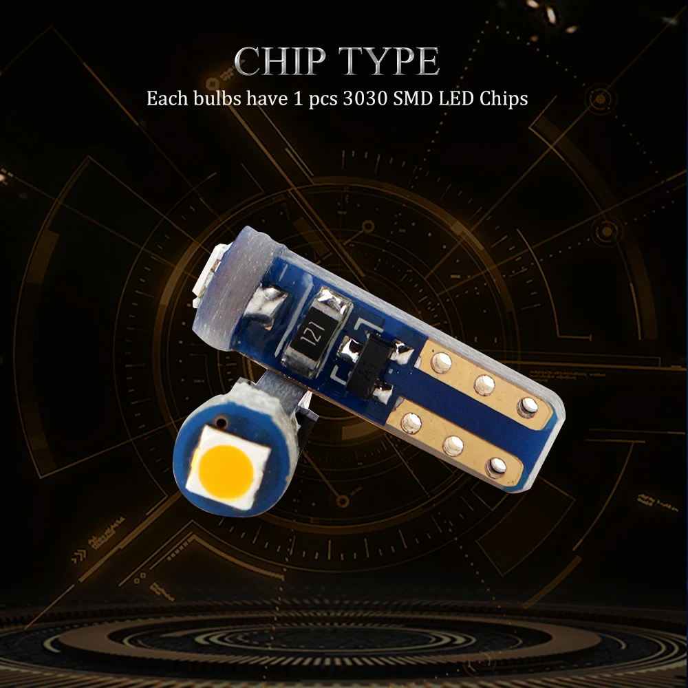 
High Grade 3030 1SMD T5 W3W 37 73 74 Wedge Instrument Panel Tacho Gauge Bulb Cluster Lamp Dash LED Light 