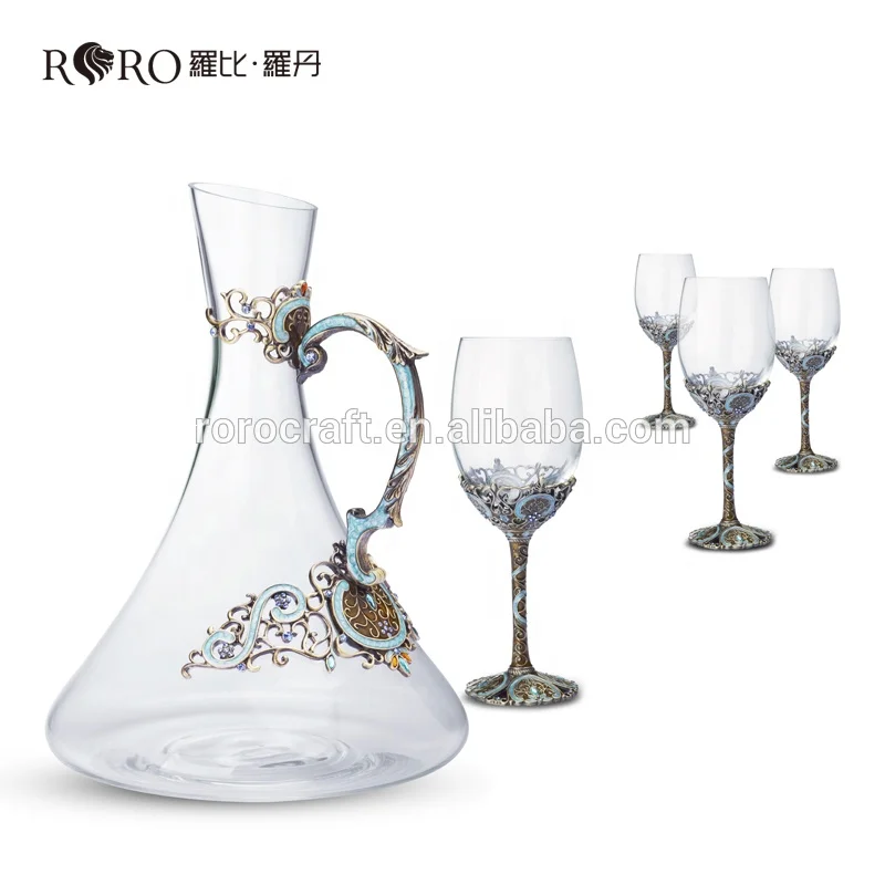 
 Набор хрустальных бокалов RORO для красного вина с классическим узором   (60075584142)