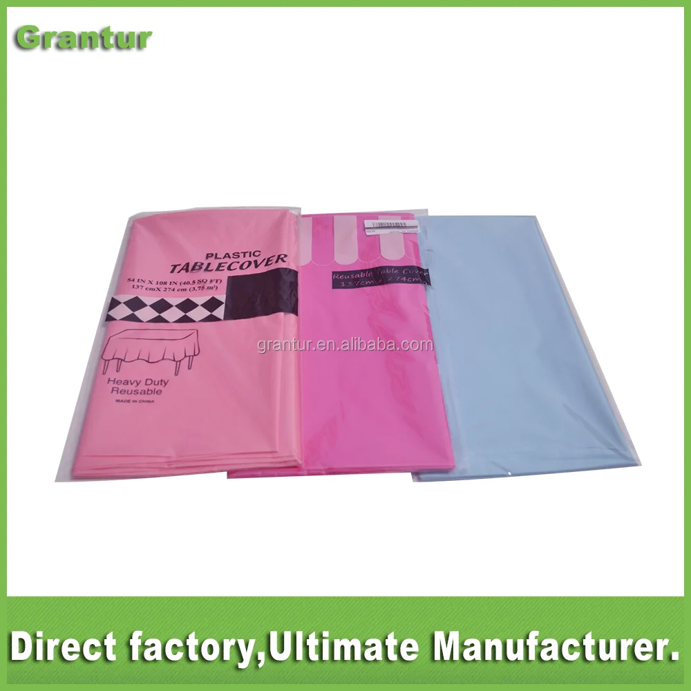 
Muti-color plastic tablecloth outdoor Disposable table cover 