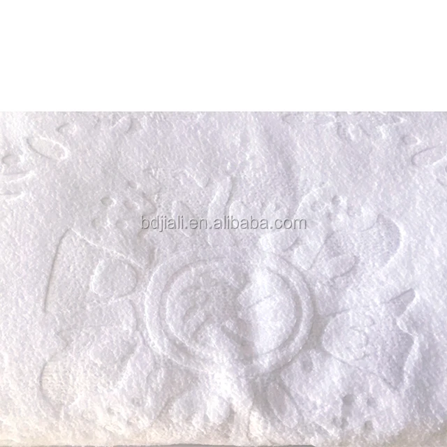 High quality microfiber white muslim embossed ihram hajj towel factory supply