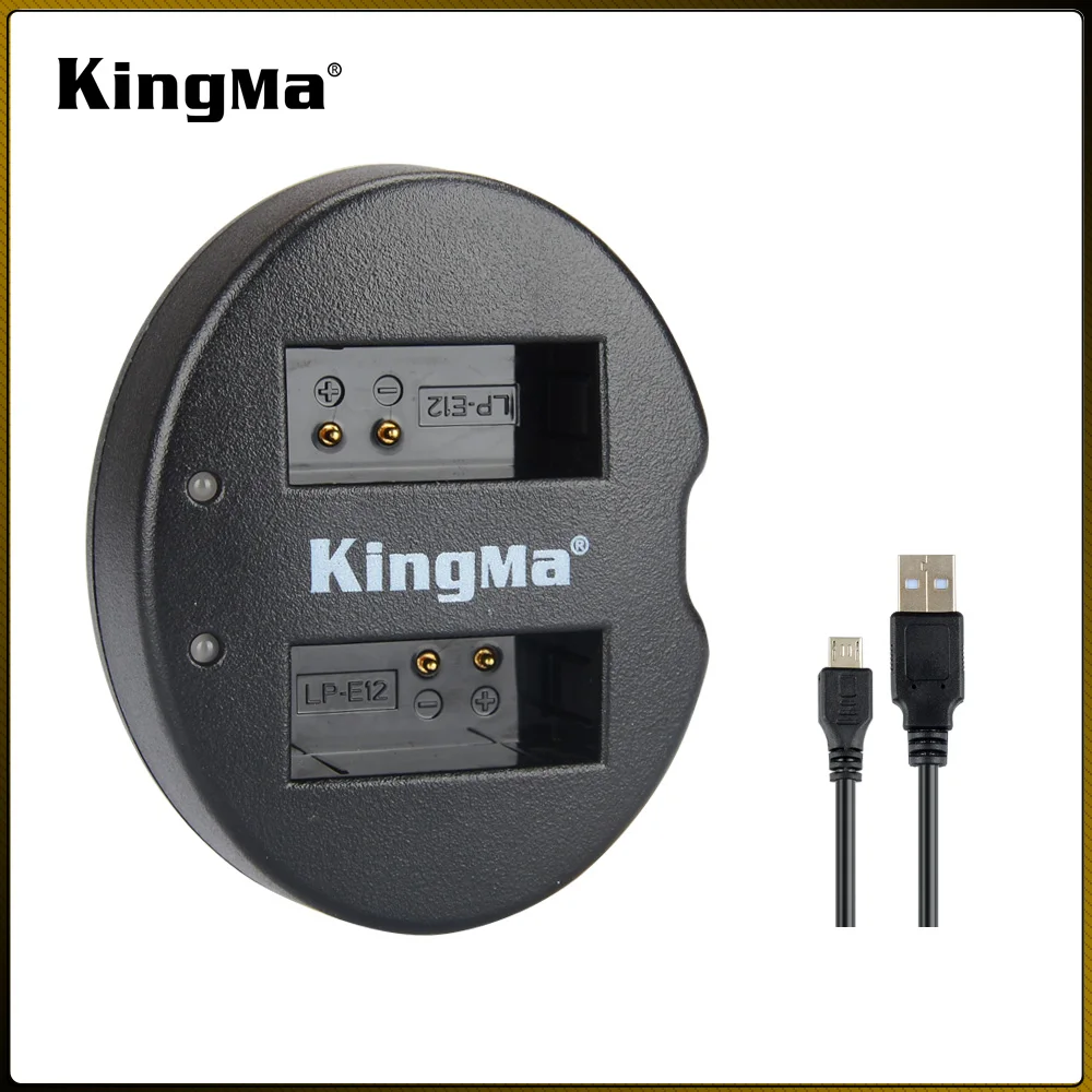 Kingma Лидер продаж BM015-LPE12 LP-E12 Micro USB двухканальный зарядное устройство для Canon EOS M M2 M10 100D KISSX7