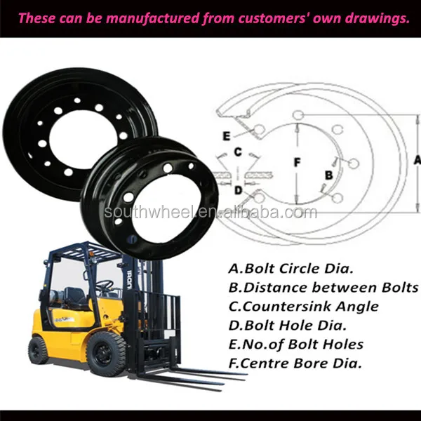 
3.00D-8 for tire 400-8/500-8, toyota forklift wheel rims 