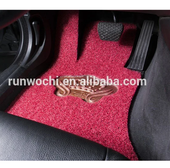 
pvc car floor fender mat anti fouling carpet stripes series-red purple double layered 