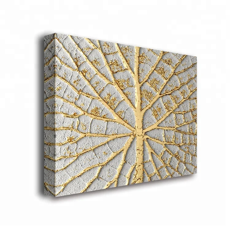 Abstract art picture on canvas with gold foil for wholesale