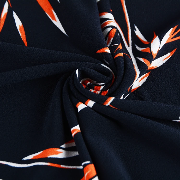 Weft knitted four way stretch ITY moss crepe print knitting fabric for dresses