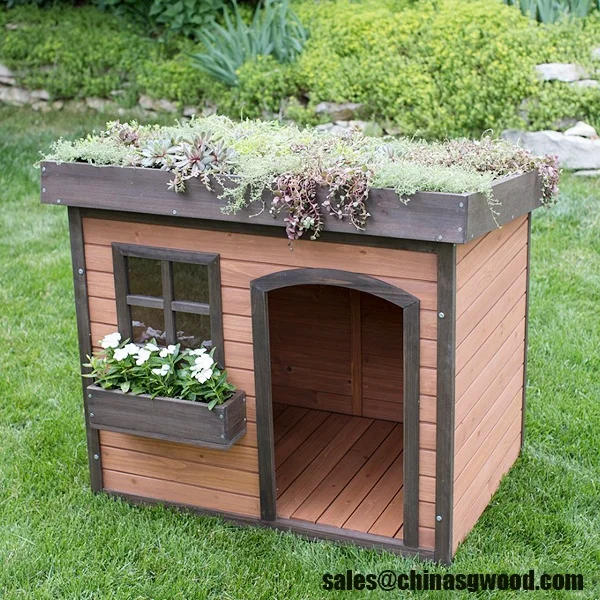 Garden Green Roof Outdoor Wooden Pet Dog House for Sale