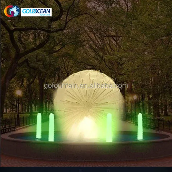 Разноцветные огни садовые декоративные фонтан воды одуванчика