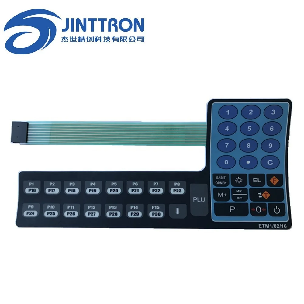 
Membrane keypad/keyboard manufacturer with 3M adhesive with red and yellow Bicolor display window 