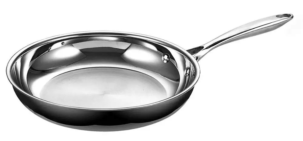 Stainless Steel Material With Bakelite Handle Flat Wok sauce pan Frying Pan