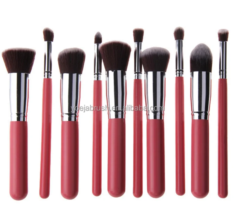 Kabuki Makeup Brush 10 Piece Synthetic Beauty Makeup Brush Set Maquiagem