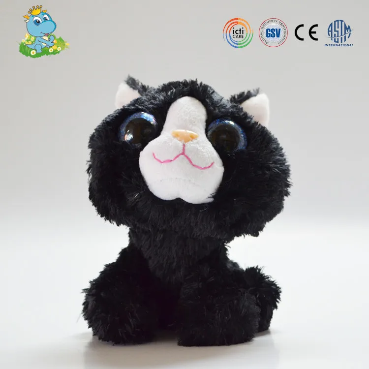 ICTI New Design big eyes cat soft plush toy manufacturer