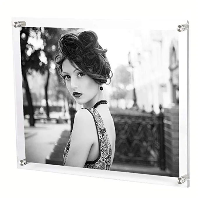 China supplier clear wall mounted custom acrylic floating frames for wholesale