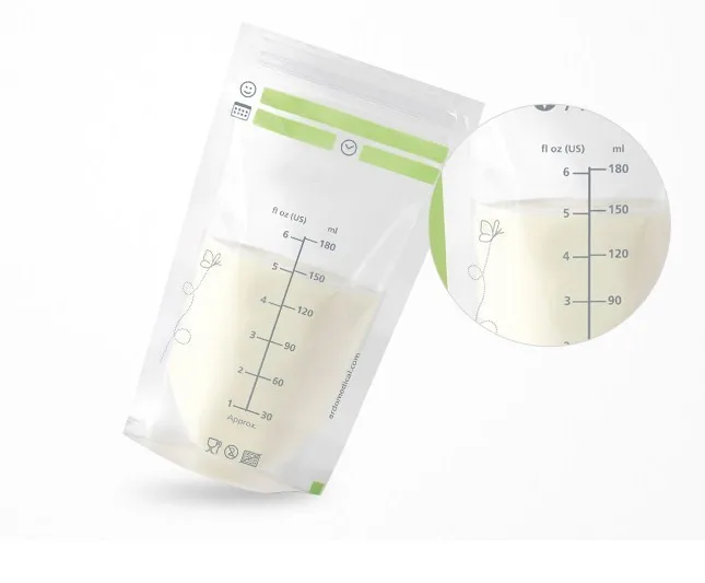 wholesale double zipper breast milk storage bags