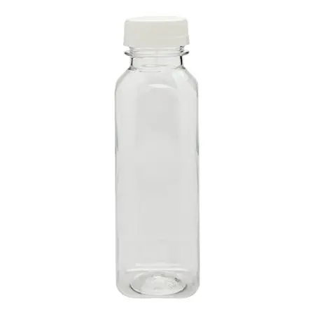 12 OZ Square Plastic Juice Bottles Cold Pressed Clear Food Grade PET Bottles with Tamper Evident Safety Cap