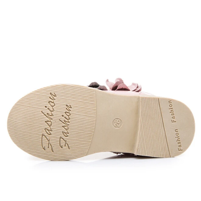 Новинка, модные детские сапоги из искусственной кожи с цветами, детские сапоги принцессы для девочек