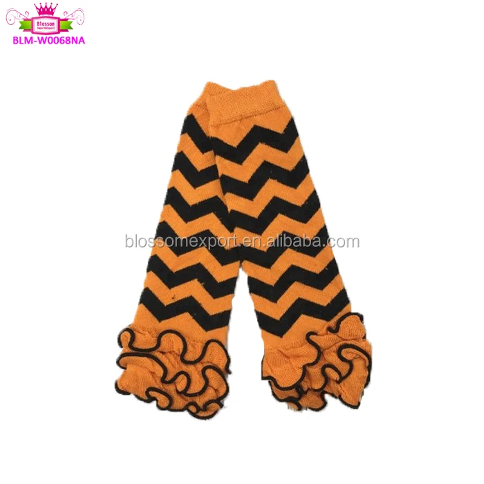 Wholesale Halloween Costume Holiday Leg Warmers Knitted Pattern Orange Black Chevron / Stripes / Dots Halloween Baby Leg Warmers