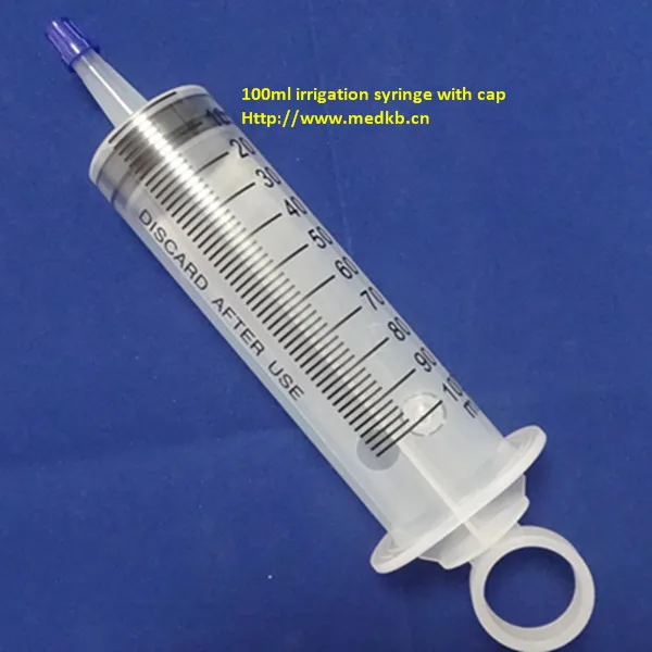 
 100 мл пластиковый большой ирригационный шприц с крышкой  