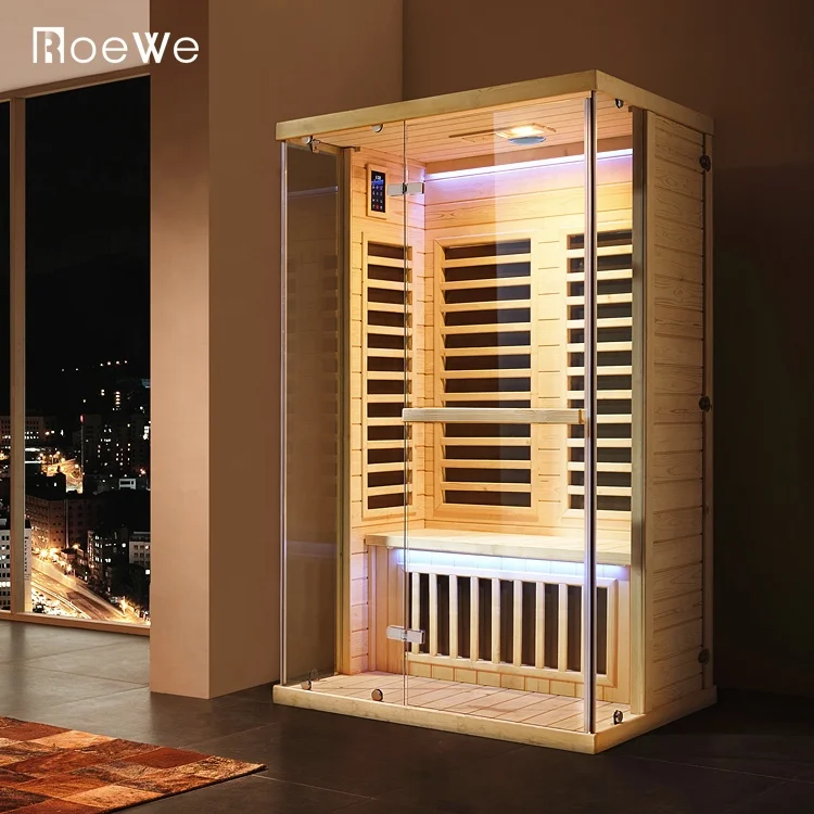 Two person luxury Family Infrared Sauna room, wooden steam sauna cabin, dry sauna box