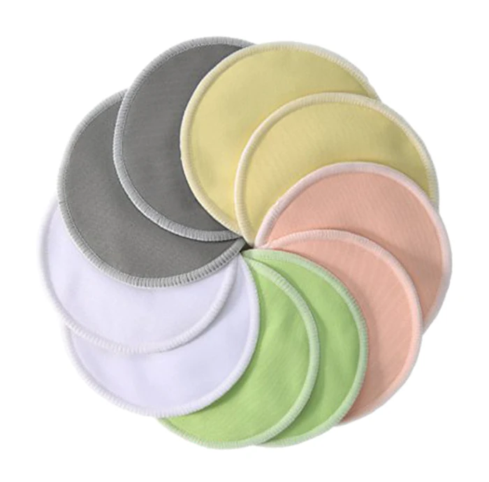 
HFOO1 Organic Bamboo Nursing Pads 10 Pack With Washable Carrying Bag 