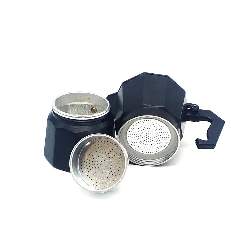 factory price 3-cup aluminum black color italian coffee maker