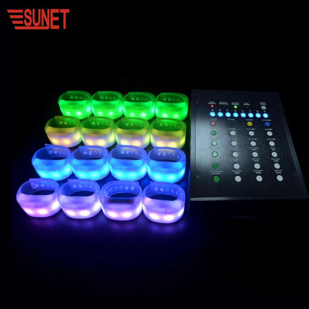 SJ-B209 New Products Custom Programmable Remote Controlled Led Wristband Flashing Led Bracelet Control DMX