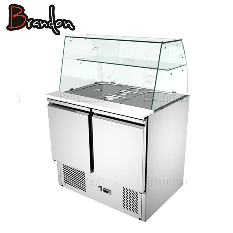 Brandon stainless steel refrigerated salad bar counter design