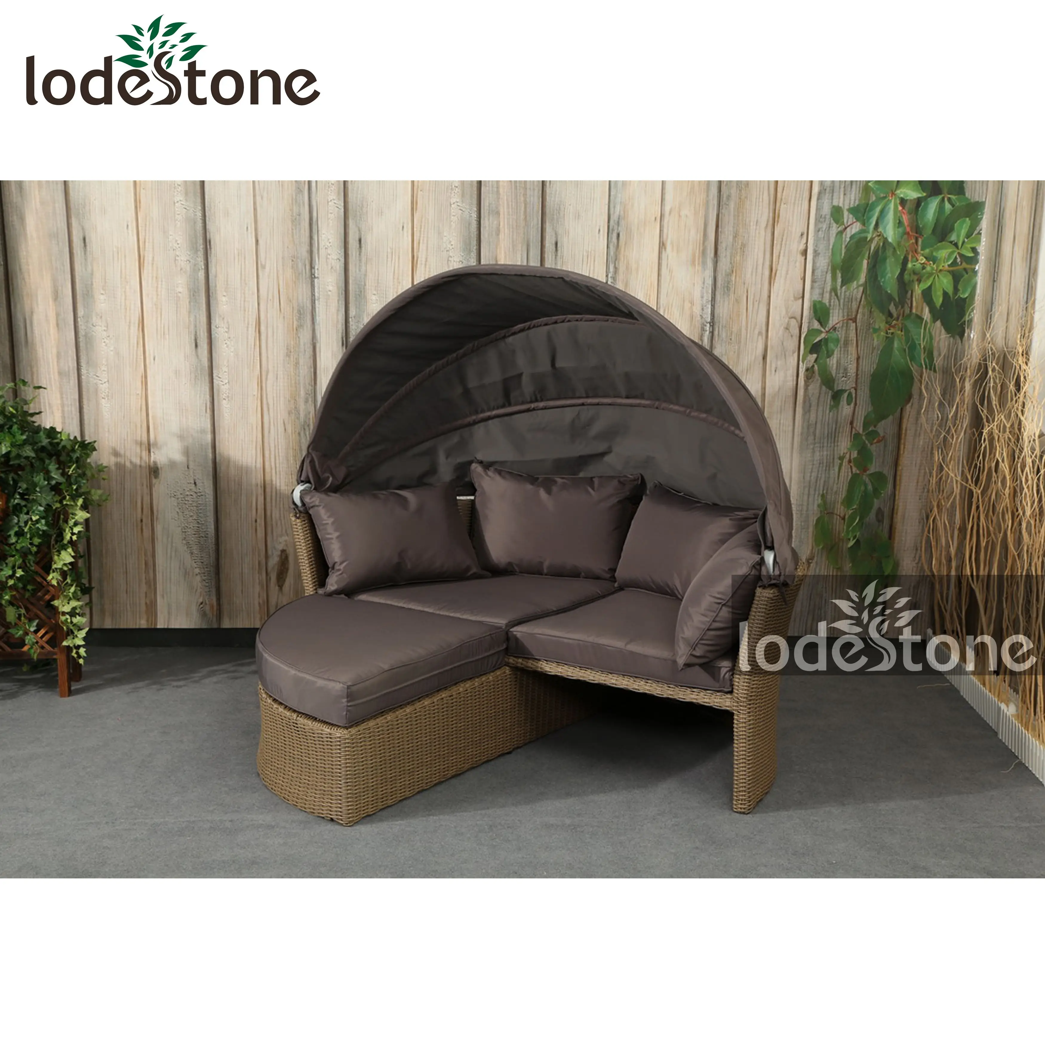 Bestselling outdoor furniture daybed Garden Wicker Patio Bed Round