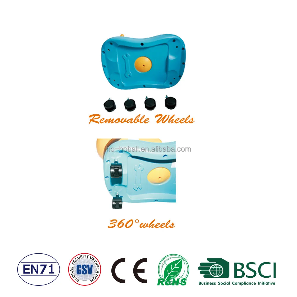 PVC inflatable bee hopper with wheels and roking base