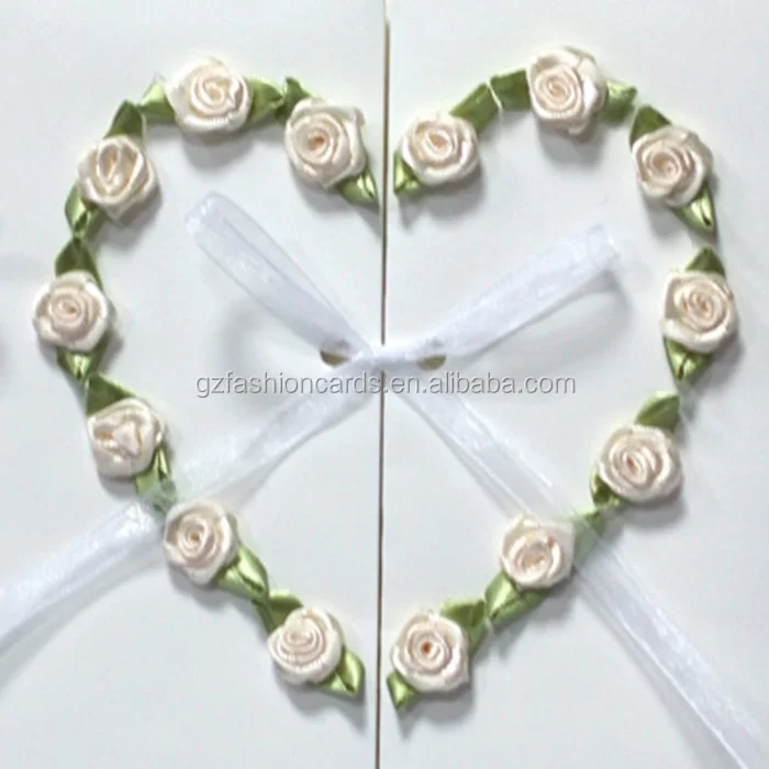 New Products Wedding Gatefold Flower Romantic Wedding Invitation with Heart