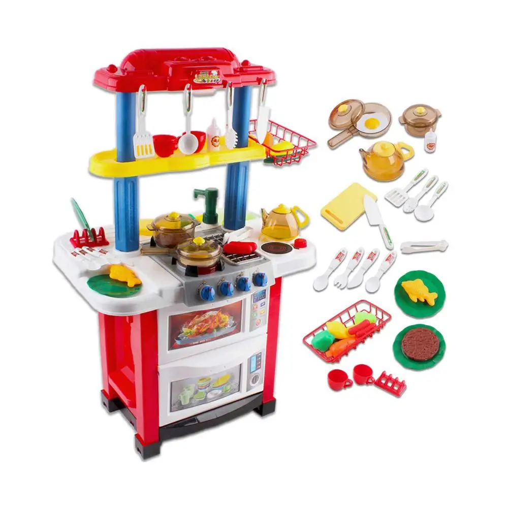 Happy Little Chef кухонный Игровой Набор для малышей-притвориться игрой с огнями звуками настоящими водными принадлежностями и аксессуарами