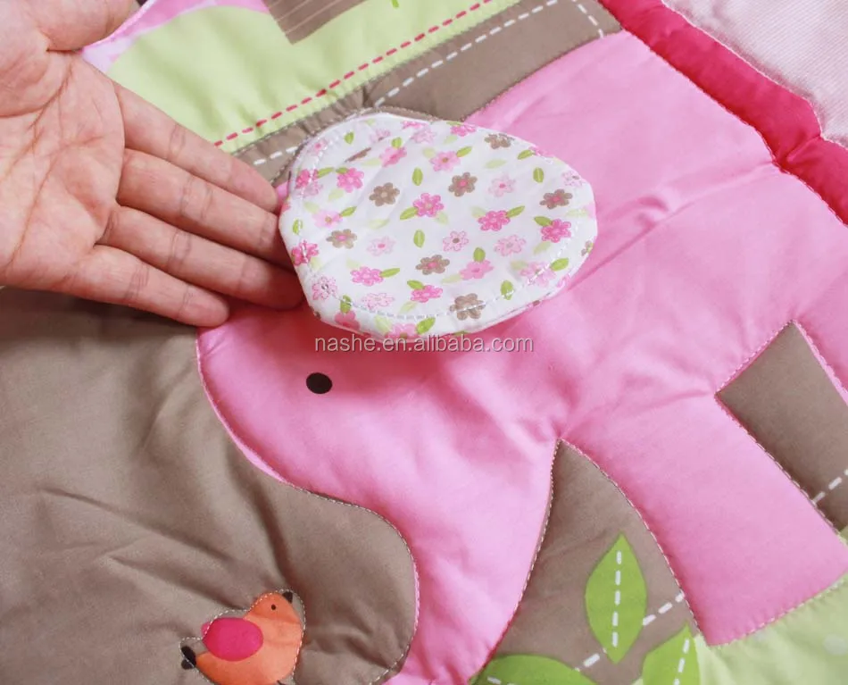 
3-13 Piece Crib Bedding Set for Girl Baby Bedding Set with embroidery application 