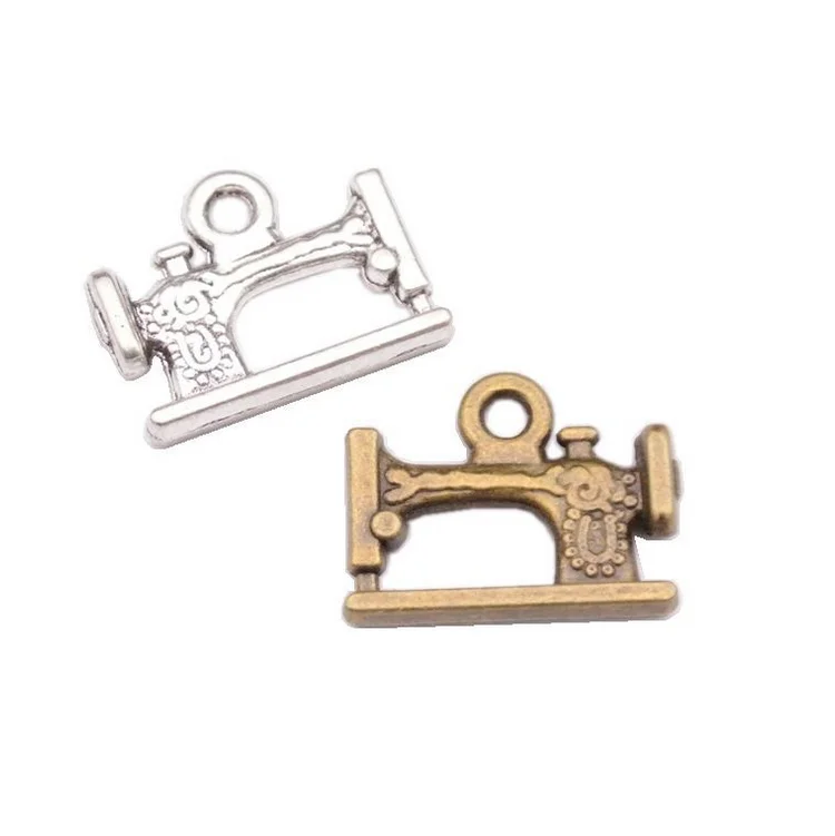 Fashion hot sale zinc alloy charms cheap sewing metal machine pendant