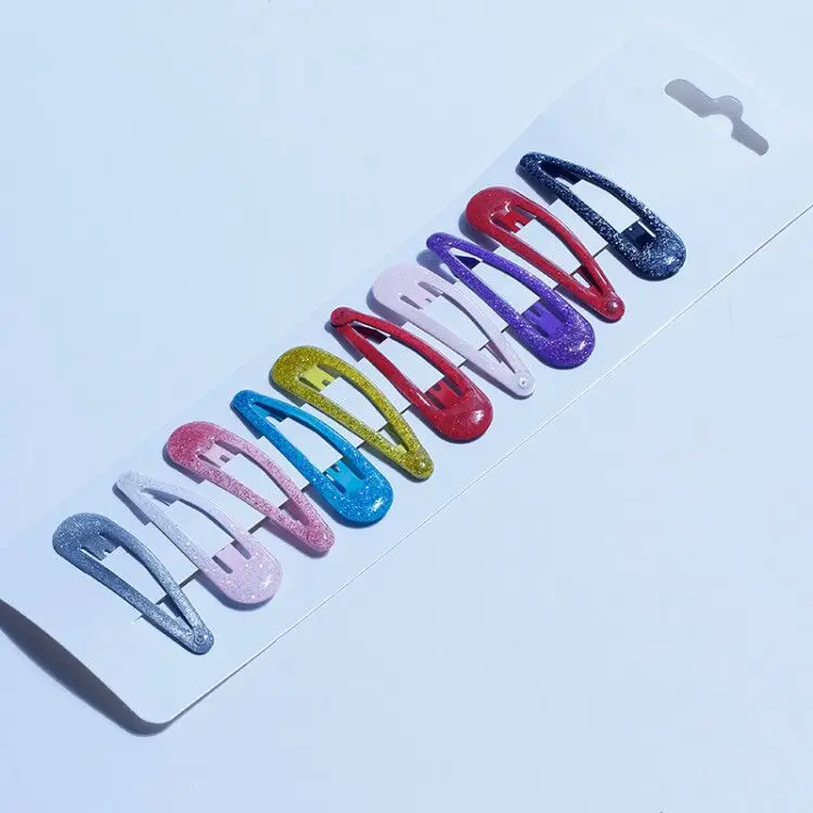 Wholesale 5cm Metal kids Barrettes Cute Hair pins Glitter Snap Hair Clips  For girls hair Accessories children  accesories