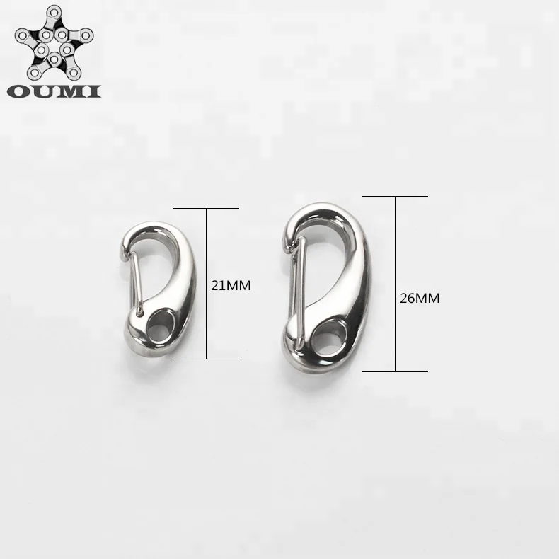 Multi size silver tone 316l stainless steel jewelry findings double lobster clasps