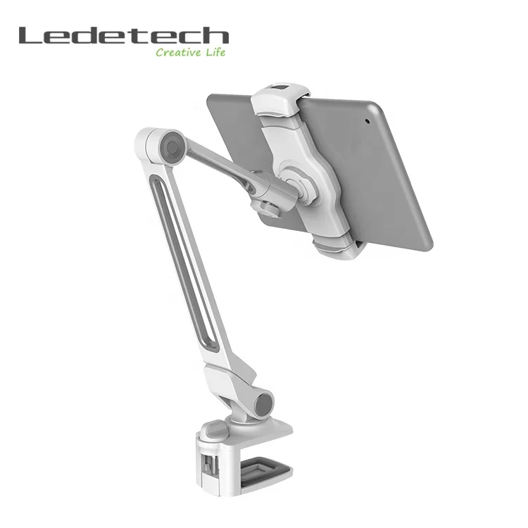 Flexible Adjustable Aluminum Long Arm Clamp Base Desk Tablet Holder