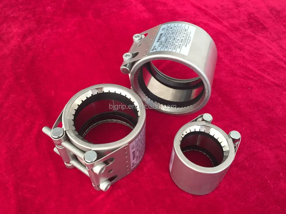 FKM Rubber GRIP Coupling, Mechanical Concrete, Reinforced Axially Restrained Coupling in Sleeve Type
