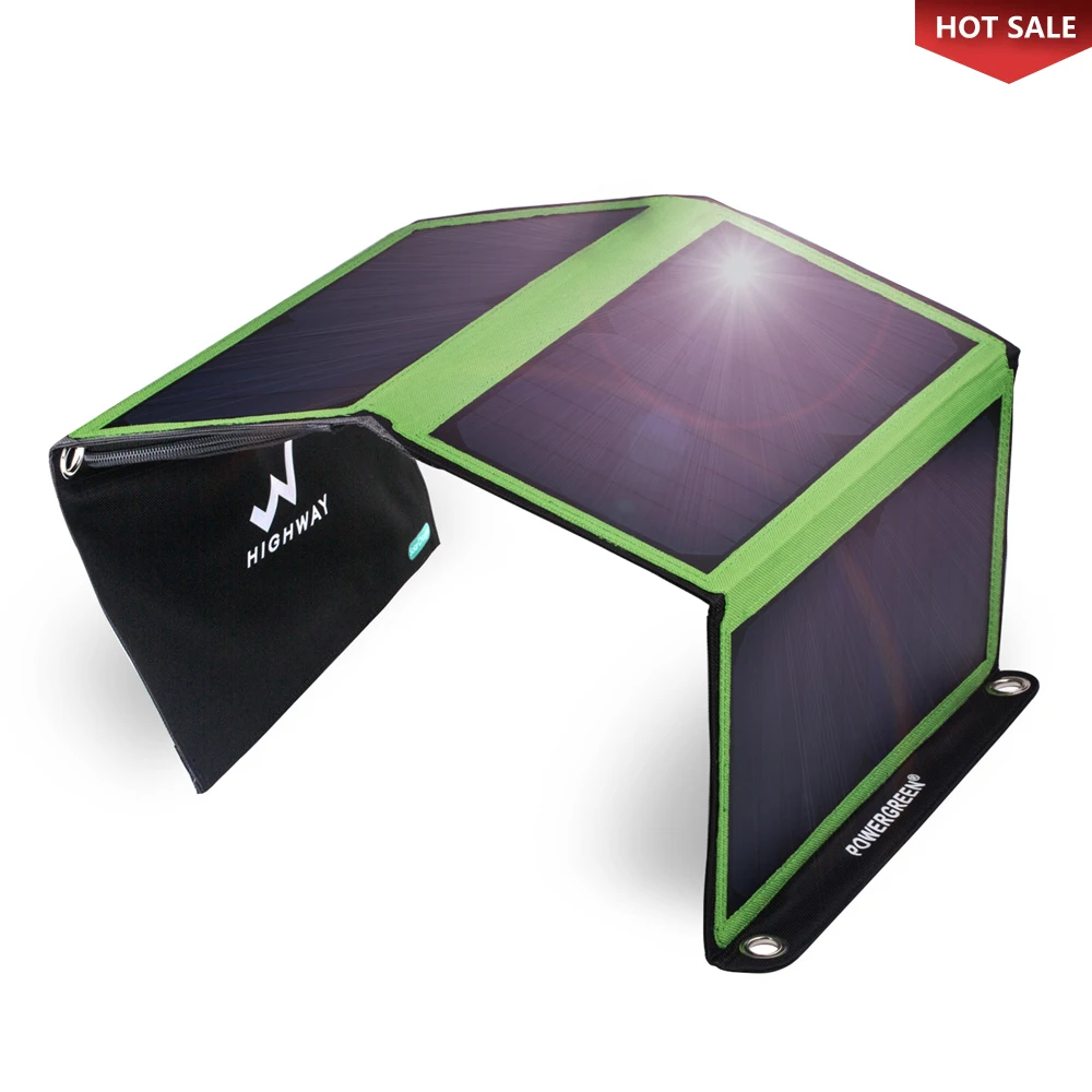 PowerGreen Складной Мешок Солнечное зарядное устройство 21 Вт солнечная энергия, солнечные панели блок питания с двумя портами
