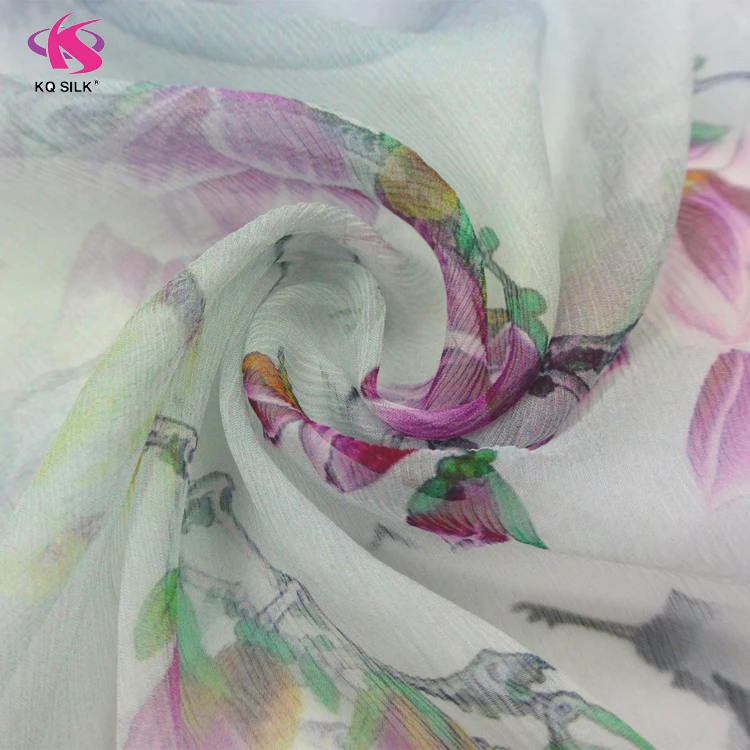 Легкая красивая ткань из креп-жоржета традиционная китайская шелковая ткань с рисунком чистая шелковая ткань для женского платья