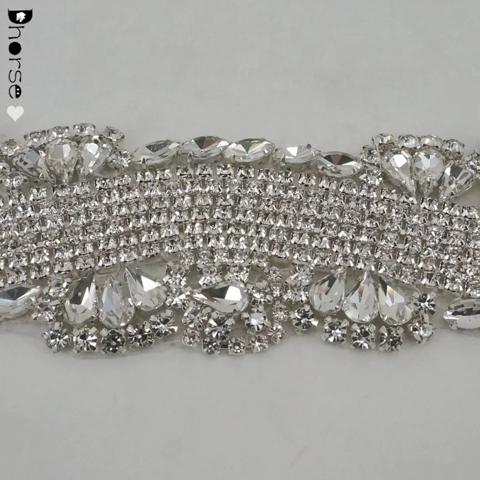 Factory Directly Hot Sell Wedding Dress Hot-Fix Rhinestone Applique
