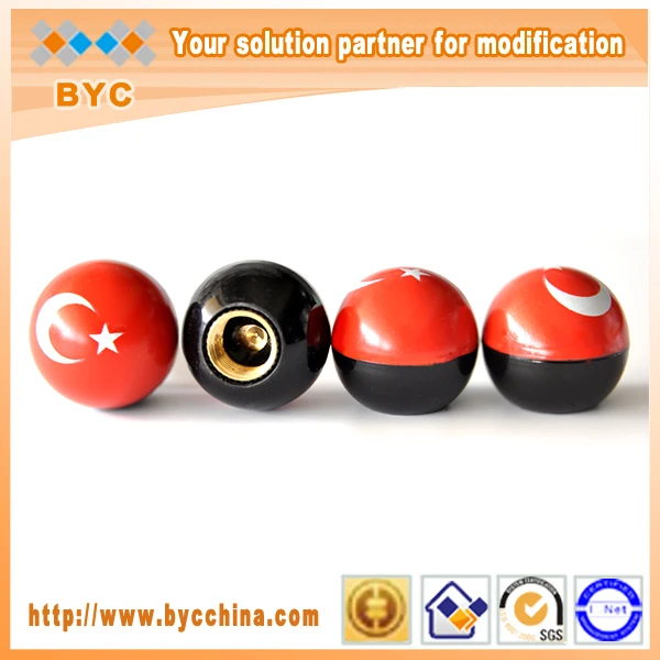 Byc турция флаг черный шаровой кран по борьбе с пылью и водонепроницаемый шин клапан крышки настраиваемый