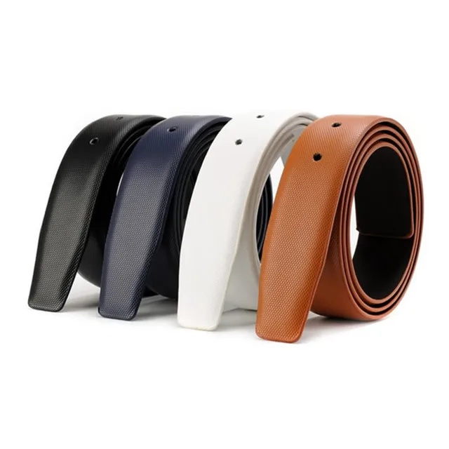 Black White Blue Fashion Genuine Mens Belt Straps for Pin Buckle Belt