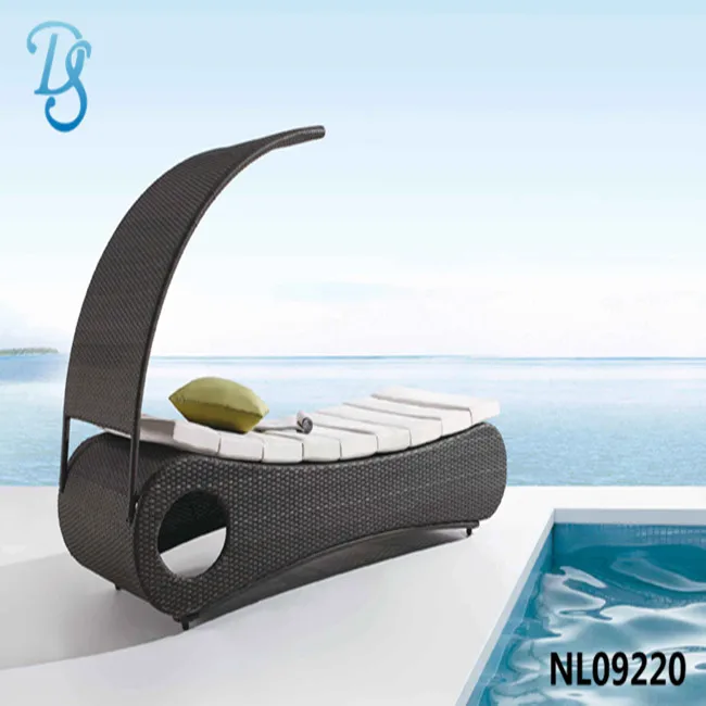 Aluminium Plastic rattan outdoor sun lounger hand made weaving  lounger chair  water proof good quality daybed