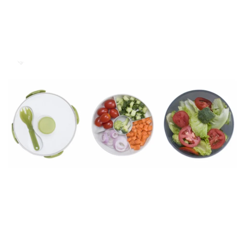 1.2L BPA Free Plastic Round Food Container With Lid,Lunch To Go Salad Lunch Container Bento Lunch Box