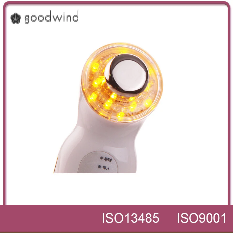 
Home Use Dialysis Skin Care Wireless Ultrasonic Face Massager With 3 Color LED Light Ionic Therapy 