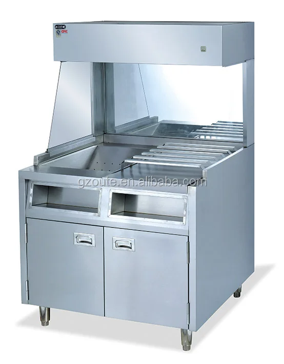 Stainless Steel Electric Fast Food Restaurant Equipment Counter Top Chips Worker And Potato Warmer Showcase