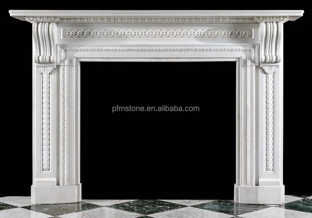 A Victorian white marble antique fireplace mantel french fireplace mantel