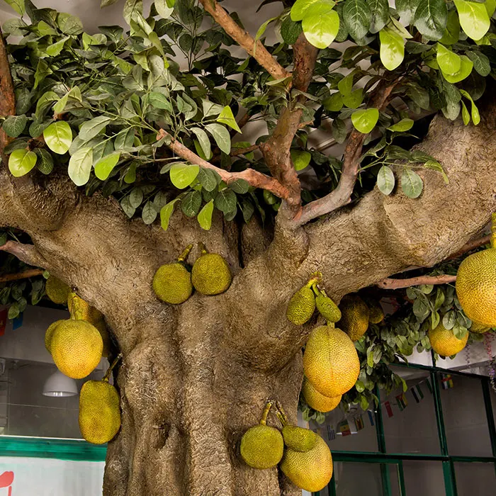 China Factory Fake Plastic Restaurant Decoration Artificial Tropical Fruit Jackfruit Trees